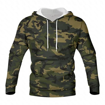 Klasično Vojaško Maskirno 3D Tiskanih pulover s kapuco Za Moške Obleke Vojske Veteran Grafični Sweatshirts Priložnostne Ulica Puloverji Trenirko