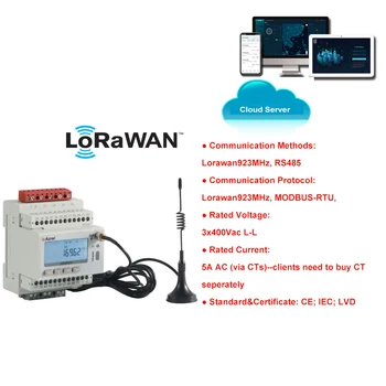 EU868 EU433 MHz Din Rail Tri Faze Lorawan Smart Meter Električni Merilnik za Brezžično Komunikacijo