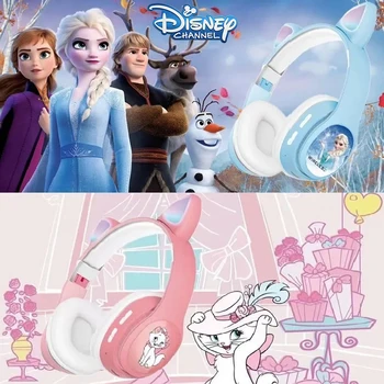 Disney ' s new Mickey Mouse Zamrznjene Elsa Roza Luštna Mačka Ušesa Otroci Slušalke LED Hi Fi Stereo Bass Glasbe, Slušalke