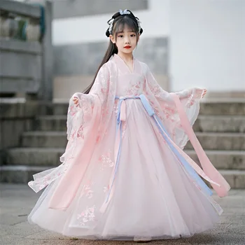 Deklice Hanfu, Otrok Starih Kostum, Dolg Rokav Obleka, Velik Fant, Starodavne Kitajske Slog Princesa Obleko
