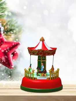 2021 Božič Music Box S Svetlobo, Soba Dekor Počitnice Glasbeni Okraski Leseno Kolo Božič 2022 Novo Leto Dekoracijo Za Doma #DR.