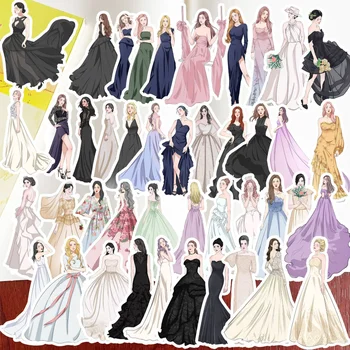 10/50Pcs Prijatelj Modna Poroko Večerne Obleke Oblačila Barvita Dekoracija Nalepke Za Diy Ablum Dnevnik Nalepke