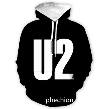 phechion Nove Modne Moške/Ženske U2 Band 3D Tiskanja Športna Majica s Kapuco Ulične Moških Svoboden Športne Hoodies H09