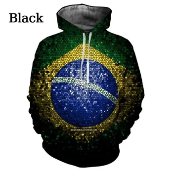 Moda Brazilija Zastavo 3D Tiskanje Hoodie Moški/Ženske Priložnostne Ulica Šport Vrhovi Kul Hoodie