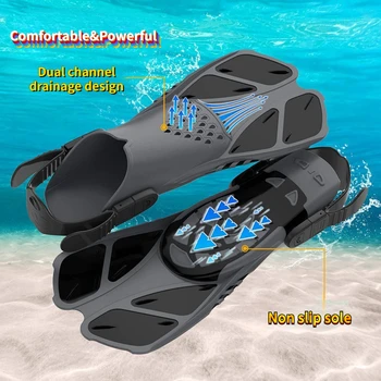 Professional Scuba Potapljanje Plavuti Odraslih Otrok Nastavljiv Plavanje Čevlji Silikonski Dolgo Potopne Snorkeling, Potapljanje Plavutke