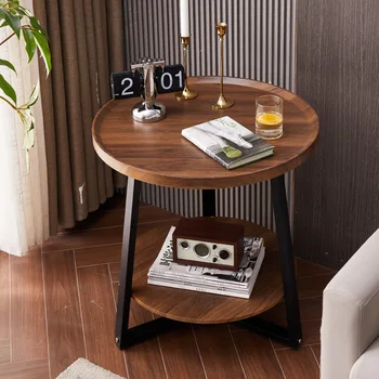 Mesa de té Preprost y moderna par sofá, mesa auxiliar redonda de doble capa para el hogar, nuevo envío directo, 2022