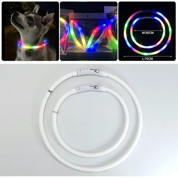 3 Načini Led Pes Ovratnik Snemljiv Mačka Silikonski Pisane Ovratnik LED Luči Pes Ovratnik Na Noč za Hišne Preprečevanje Nesreč Anti-izguba