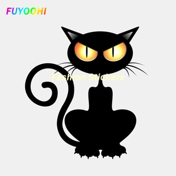 FUYOOHI Zunanjost/Protection Mode Nalepke Eleganten Avto Nalepke Halloween Black Cat Auto Dekoracijo PVC Nalepke