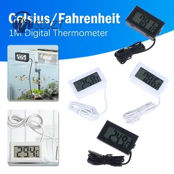 1M LCD-Digitalni Termometer Z Vodotesna Sonda Celzija/Fahrenheit Temperaturni Senzor Za Hladilnik Hladilnik Akvarij