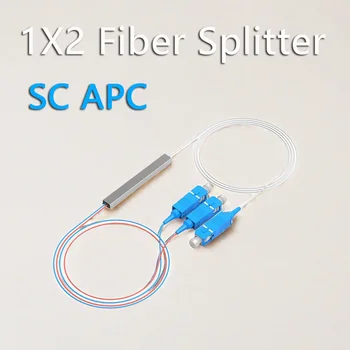 10PCS SC UPC 1X2 Optični Delilnik FTTH Vlakna, Optični Delilnik SC UPC PLC FBT Optični Spojnik Singlemode Simplex Jeklene Cevi PVC