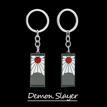 Anime Demon Slayer Kovinski Keychain Kamado Tanjirou Uhan Istem Slogu tovarniška ploščica Obesek Keyrings za Avto Ključ Nahrbtnik Dodatki