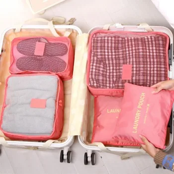 Kocka Kovček, Primerna Shoebox Big6-kos Za Potovanja Omaro Vrečko Nastavite, Pakiranje Oblačil