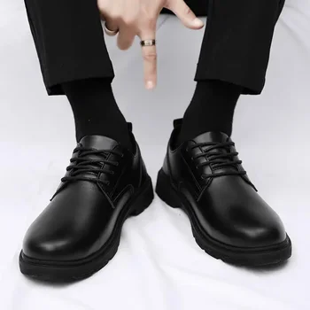 Priložnostne Usnjeni Čevlji za Moške Jeseni Britanski Stil Poslovni Moški Formalno Fantje Rjava Retro Nizko-Top Martin Čevlji