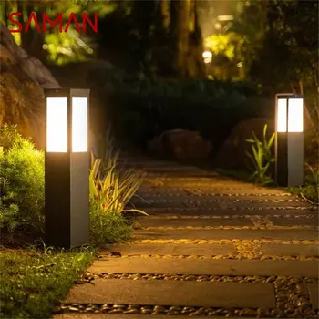 SAMAN Črna na Prostem Travnik Svetilka Moderne LED Luči Vodotesen IP65 za Dom Vila Pot Vrt