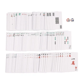 144Pcs/Set Mah Jong Papir Mahjong je Kitajski Igralne Karte, Igre Z 2Pcs Dices Prenosni Potovanja Zabava Igralne Karte Komplet Nova