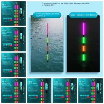 Visoko Občutljiv LED Elektronski Ribolov Float Svetlobna Slip Drift Cev Microgravity Indukcijske Sprememba Barve Vabe Alarm Plovec