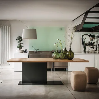 Nordijska masivnega lesa jedilno mizo, sodobno preprost doma majhno stanovanje jedilno mizo, dnevna soba, ustvarjalne industrijske veter otok