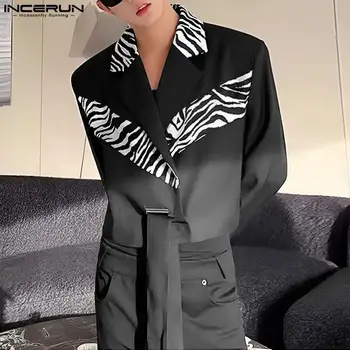 2023 Moški Jopič River Dolg Rokav Mozaik Ulične Gumb Priložnostne Obleke korejski Stil Modni Moški Rastlinske Plasti S-5XL INCERUN
