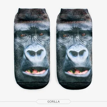 Nizko Gleženj Nogavice 2016 Modni Tisk Živali gorilla ženske Kratke nogavice