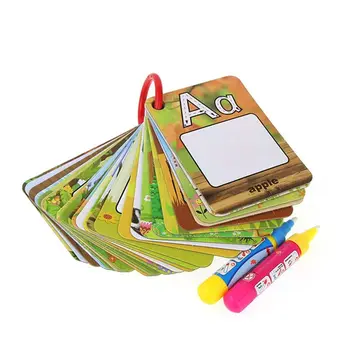 ABC Učenja Vode Kolorit Knjige Izboljšanje otrokove Domišljije Abeceda Flash Kartice Nered-Brezplačno, Kolorit Knjigo za Večkratno uporabo