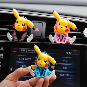 Pokémon Cute Anime Pikachu Avto Zrak Prezračevalni Vijak Risanka Notranje zadeve Ženska Dekoracijo Smešno Avtomobilske Dišave okrasni Dodatki