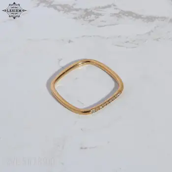 LESIEM Vroče Darilo pozlačeni velikosti 6 7 8 Prijateljico ženski prstan Lepe kvadratek obroč moški prstan čar