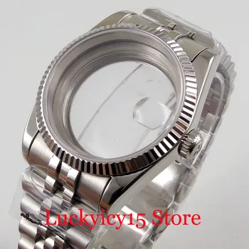 PARNIS 36 mm, iz Nerjavnega Jekla Watch Primeru s Safirno Steklo + Watch Band Fit MIYOTA Avtomatsko Gibanje