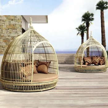 Zunanji rattan birdcage posteljo pohištvo ustvarjalno preživljanje prostega časa villa balkon, vrt na prostem open-air ptičje gnezdo kavč