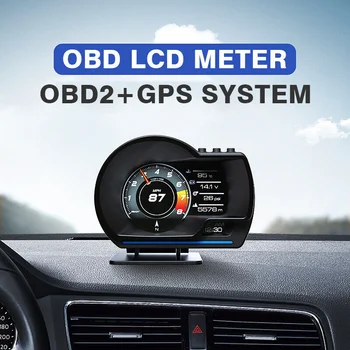 Avto je Hud, Head Up Display OBD2+GPS Smart Avto HUD Profil Digitalni Števec Varnostni Alarm Vode&Oil Temp. Vrt. / MIN