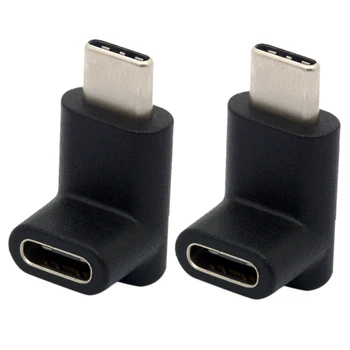 2X 90 Stopinj Tip C Adapter, USB, C Moški-Ženski Adapter Navzgor In Navzdol pod Kotom USB-C USB 3.1 Tip-C Priključek