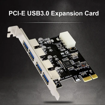 Novo USB3 PCI express adapter PCI e, da USB 3.0 Pretvornik Krmilnik PCIe x1 USB 3.0 4Ports Adapter USB3.0 PCI-e Širitev Kartico