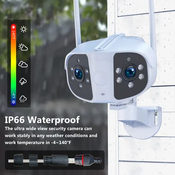 6MP Brezžični Wifi IP Kamera Dvojno Objektiv 180 Stopnja širokokotni Full Color AI Humanoid Odkrivanje Home Security CCTV Baby Monitor