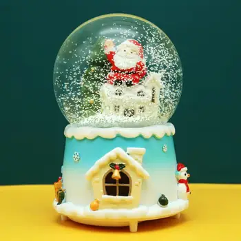 Glasba Sneg Globus Miniaturni Božično Sneg Globus Lepe Užaren Obrti Srčkan Santa Claus Kip Glasbe Sneg Globus Dekoracijo