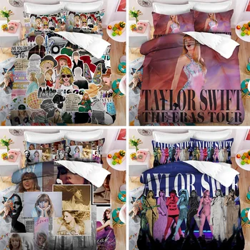 2024 Taylor Swifts Odeja Cover Prevleke Anime Srčkan Tiskanje Osebnost Posteljnina Nabor Risanka Rjuhe Kritje Spalnica Gospodinjski Darilo