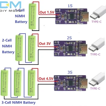 NiMH Polnilne Baterije, Polnilnik VRSTA Modula-C 1S 2S 3S Z Indikator Stanja in Dvojna Zaščita Funkcije Za Solarno Polnjenje
