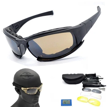 X7 Polarizirana Sončna Očala C5 Taktično Očala, Airsoft Oculos Paintball Pohodništvo Vojaške Očala Lov Streljanje Očala