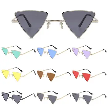 Kovinski Okvir Majhne Hipi sončna Očala Tonirana Pisane Objektiv UV400 Zaščito sončna Očala za Ženske & Moških Trikotni Punk Odtenki