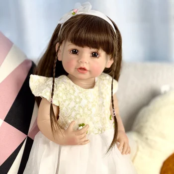 55 cm Stoji Bebe Rodi Deklica Celotno Telo Silikonski Vinil Ročno Veren pravo Umetnost Prerojeni Lutke Bonecas Infantil Meninas