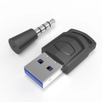 3,5 mm Oddajnik Za Sony PS4 Blazinice Krmilnik za Igre Slušalke Sprejemnik USB Adapter Bluetooth, združljiva 4.0 Ključ USB Črna