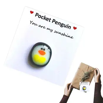 Mini Srčkan Žep Pingvin Objem Miniaturni Pingvin Žep Objem Darilo Za Njen Poseben Spodbujanje Pingvin Darila Za Rojstni Dan, Poroko