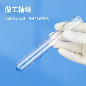 10pcs Steklene epruvete za laboratorijsko uporabo - Okroglim dnom ravnim ustjem epruvete z zamaški - Visoke temperature, odpornost