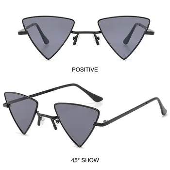 Kovinski Okvir Majhne Hipi sončna Očala Tonirana Pisane Objektiv UV400 Zaščito sončna Očala za Ženske & Moških Trikotni Punk Odtenki 1