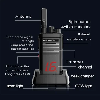 4G globalni walkie-talkie določanja položaja GPS civilne ročni (walkie-talkie s polnjenjem vtičnico na prostem walkie-talkie 4