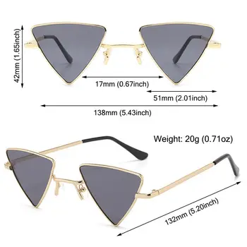 Kovinski Okvir Majhne Hipi sončna Očala Tonirana Pisane Objektiv UV400 Zaščito sončna Očala za Ženske & Moških Trikotni Punk Odtenki 4